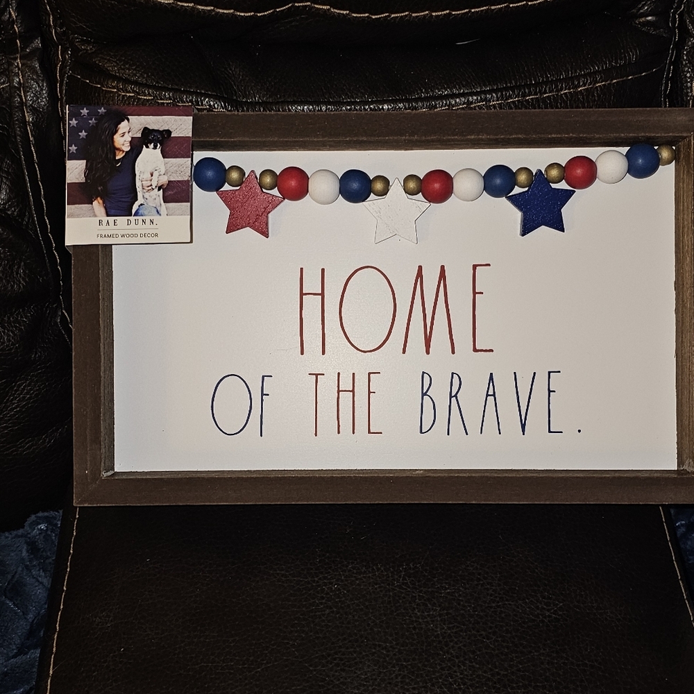 Rae Dunn Red and Blue Holiday Decor Sign